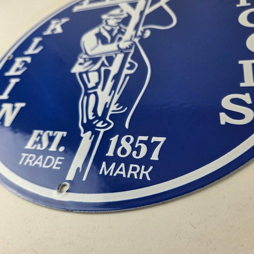 Vintage Klein Tools Porcelain Sign - Auto Mechanic Gas Service Shop Garage Sign - Image 11