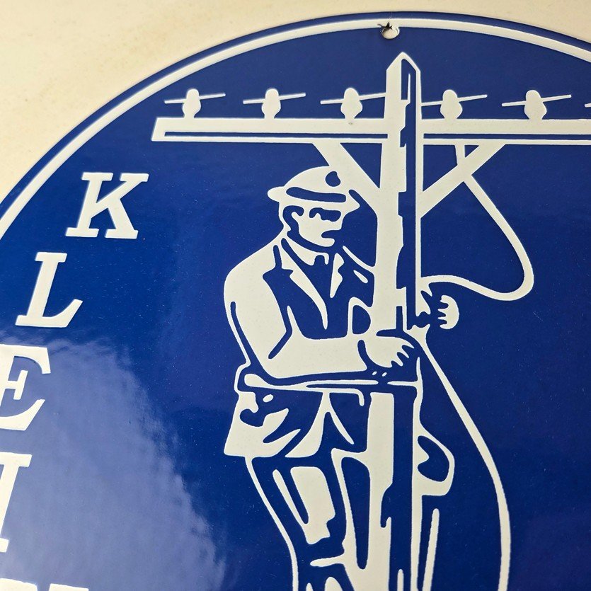 Vintage Klein Tools Porcelain Sign - Auto Mechanic Gas Service Shop Garage Sign - Image 3