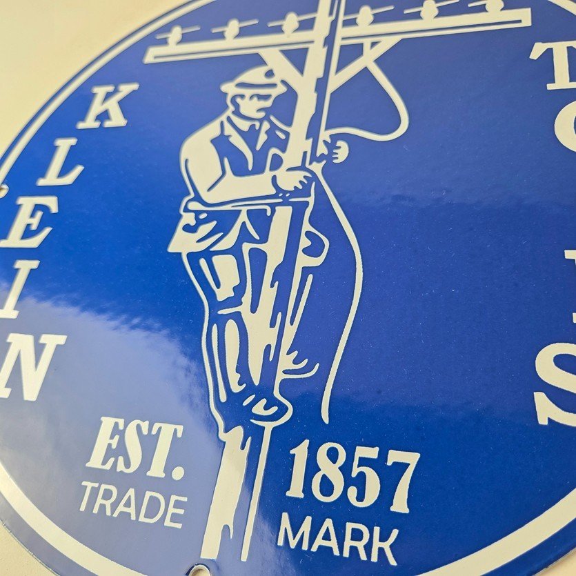 Vintage Klein Tools Porcelain Sign - Auto Mechanic Gas Service Shop Garage Sign - Image 4