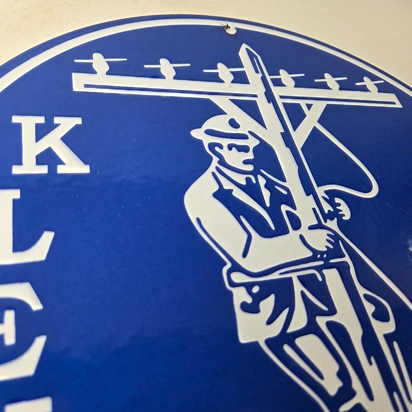 Vintage Klein Tools Porcelain Sign - Auto Mechanic Gas Service Shop Garage Sign - Image 5