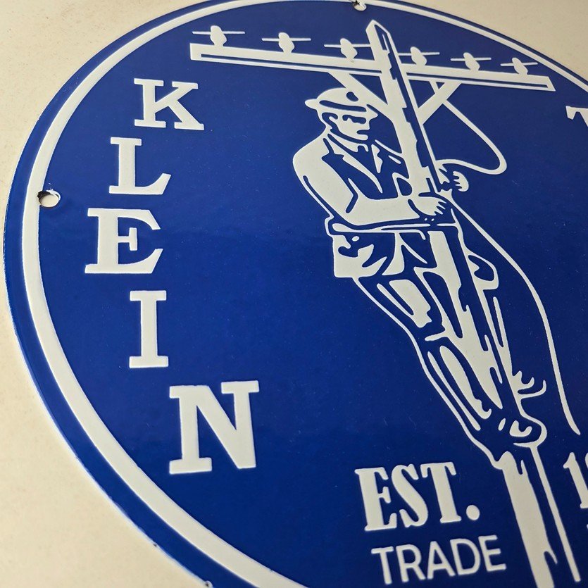 Vintage Klein Tools Porcelain Sign - Auto Mechanic Gas Service Shop Garage Sign - Image 6