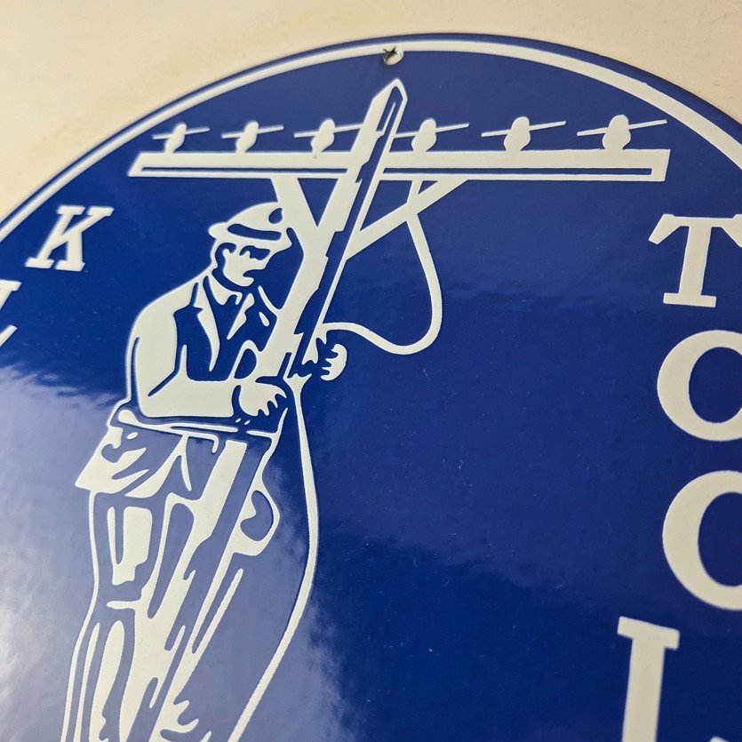 Vintage Klein Tools Porcelain Sign - Auto Mechanic Gas Service Shop Garage Sign - Image 9