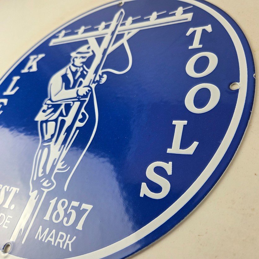 Vintage Klein Tools Porcelain Sign - Auto Mechanic Gas Service Shop Garage Sign - Image 10