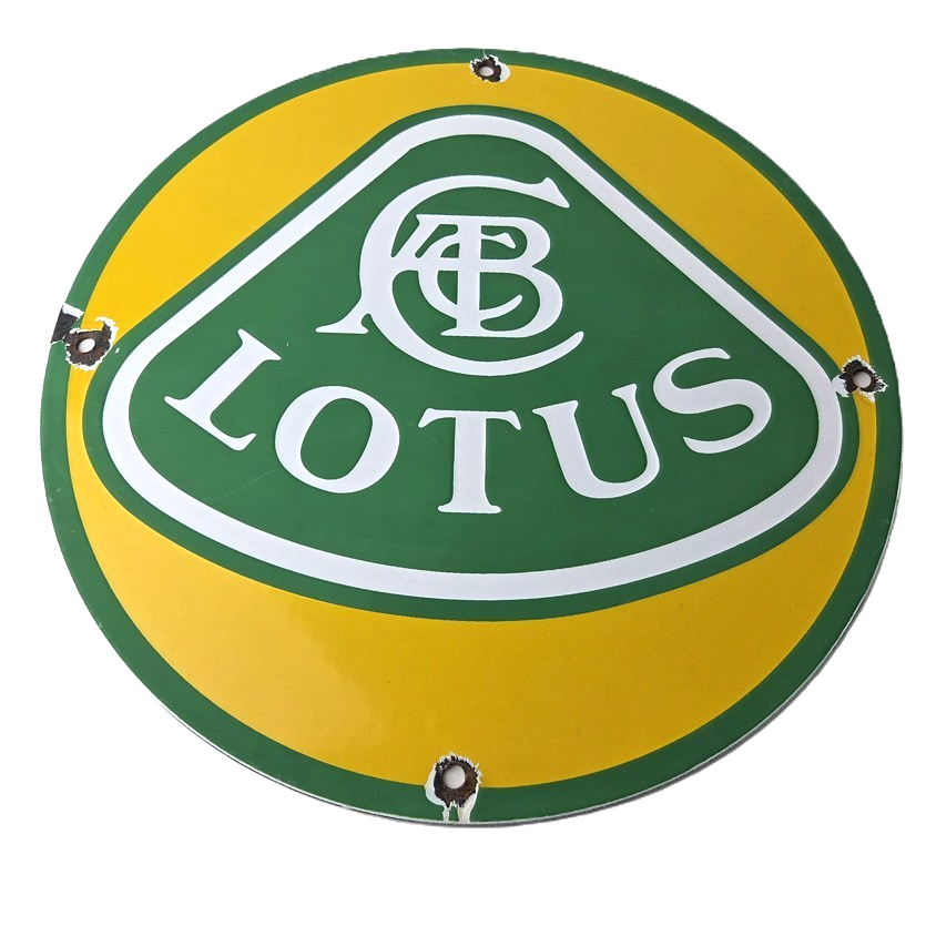 Vintage Lotus Cars ACB Logo Porcelain Sign - British Sports Car Sign