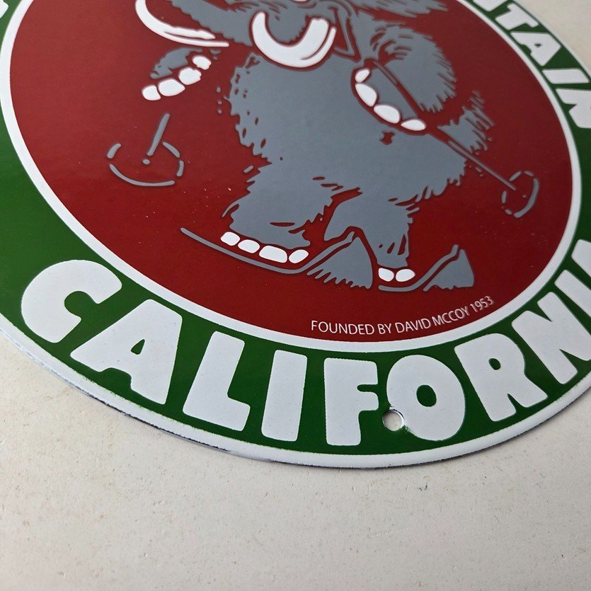 Vintage Mammoth Mountain Sign - California Ski Park Gas Pump Porcelain Sign - Image 11