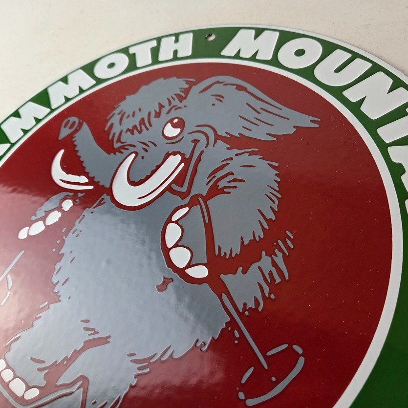 Vintage Mammoth Mountain Sign - California Ski Park Gas Pump Porcelain Sign - Image 12