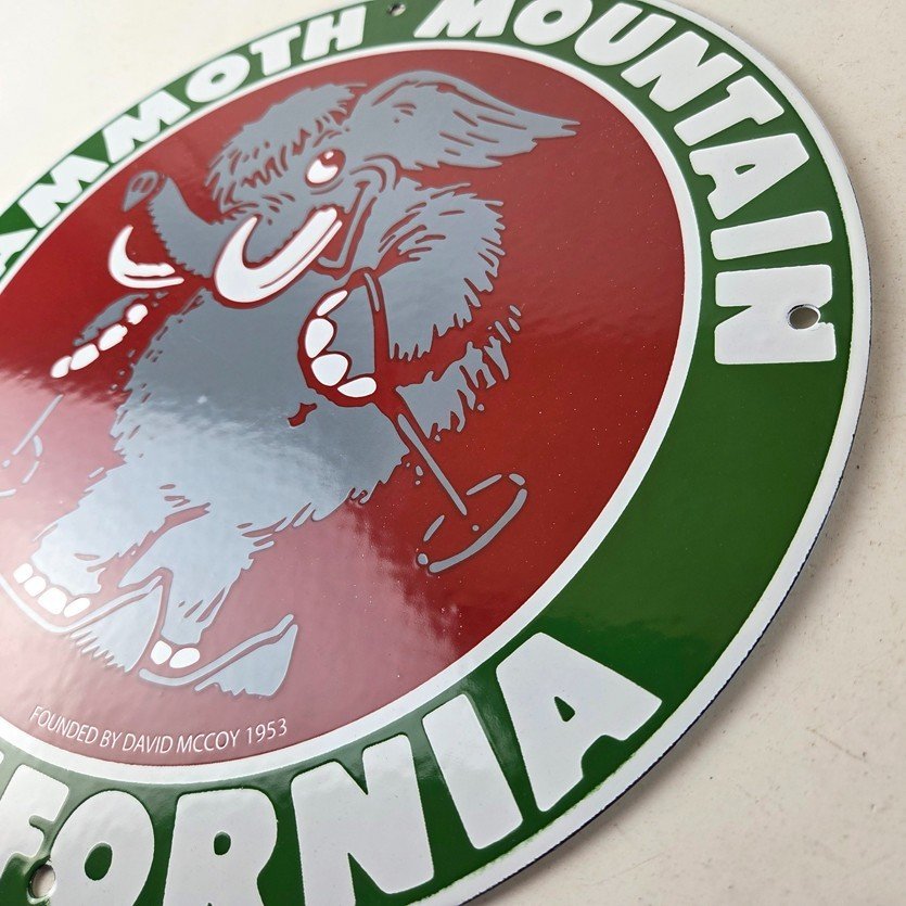 Vintage Mammoth Mountain Sign - California Ski Park Gas Pump Porcelain Sign - Image 13