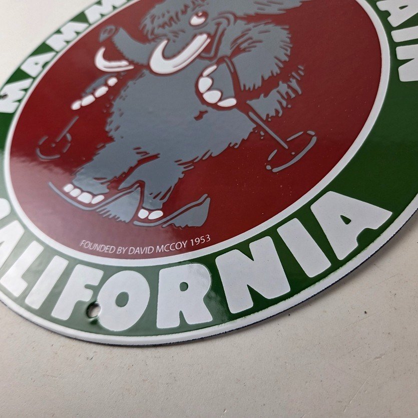 Vintage Mammoth Mountain Sign - California Ski Park Gas Pump Porcelain Sign - Image 14