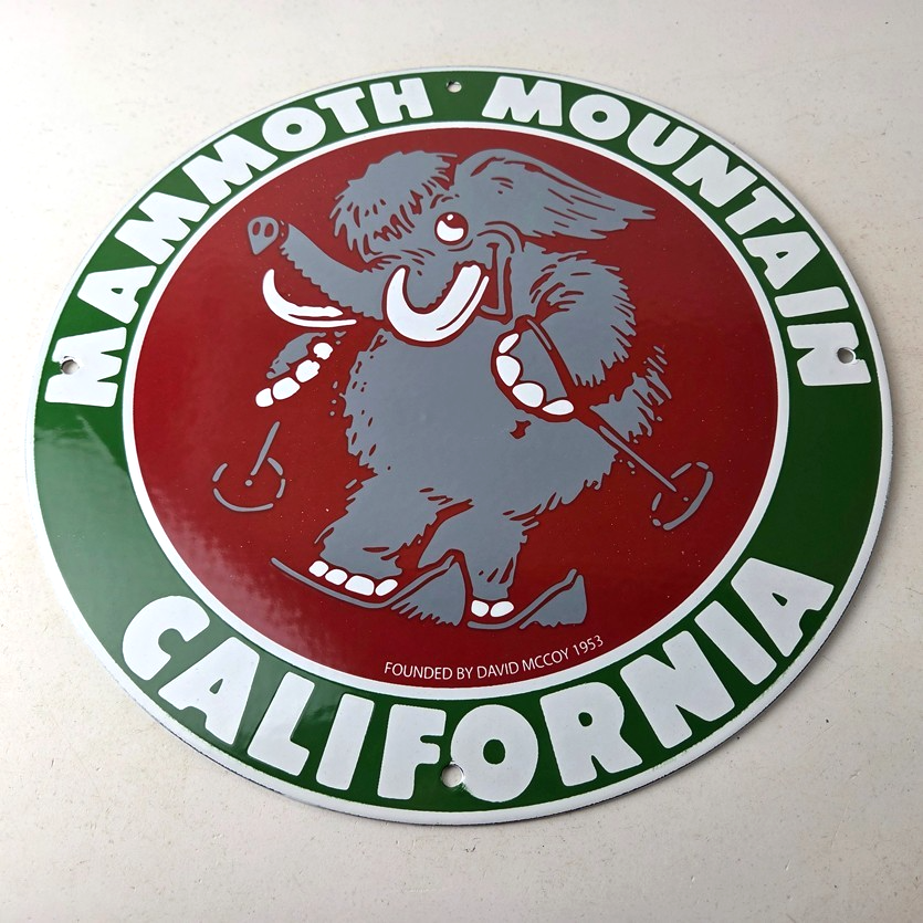 Vintage Mammoth Mountain Sign - California Ski Park Gas Pump Porcelain Sign - Image 15