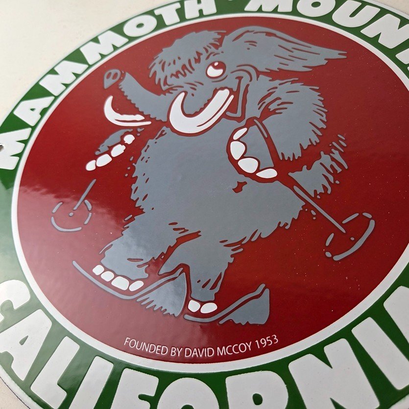 Vintage Mammoth Mountain Sign - California Ski Park Gas Pump Porcelain Sign - Image 4