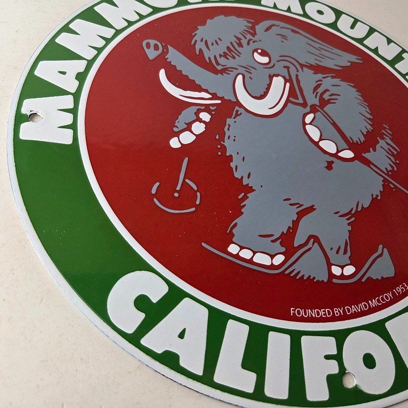 Vintage Mammoth Mountain Sign - California Ski Park Gas Pump Porcelain Sign - Image 6