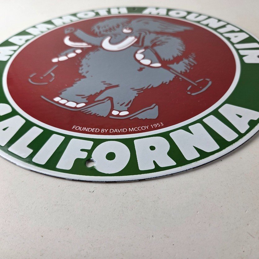 Vintage Mammoth Mountain Sign - California Ski Park Gas Pump Porcelain Sign - Image 10