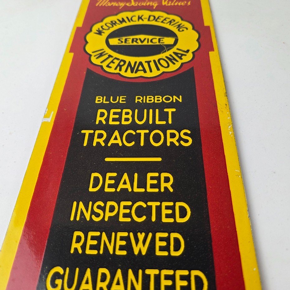 Vintage McCormick Deering International Sign - Porcelain Tractors Gas Pump Sign - Image 16