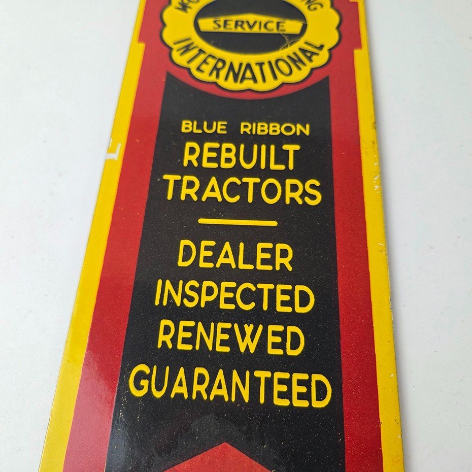 Vintage McCormick Deering International Sign - Porcelain Tractors Gas Pump Sign - Image 4