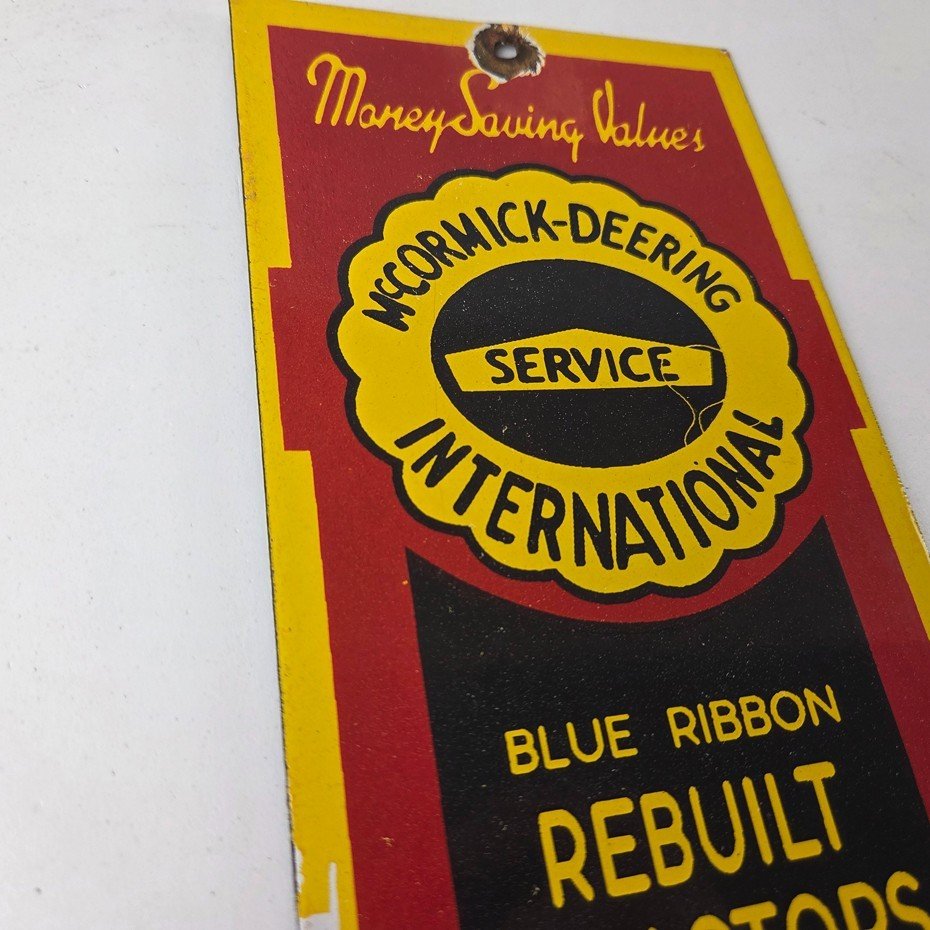 Vintage McCormick Deering International Sign - Porcelain Tractors Gas Pump Sign - Image 5