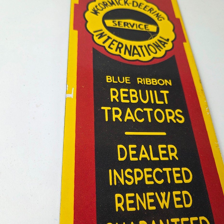 Vintage McCormick Deering International Sign - Porcelain Tractors Gas Pump Sign - Image 6