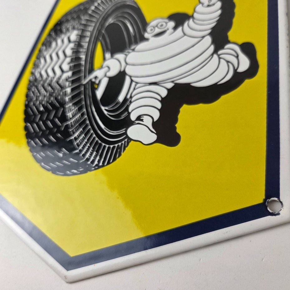 Vintage Michelin Tires Bibendum Sign - Gas Pump Advertising Service Sign - Image 14