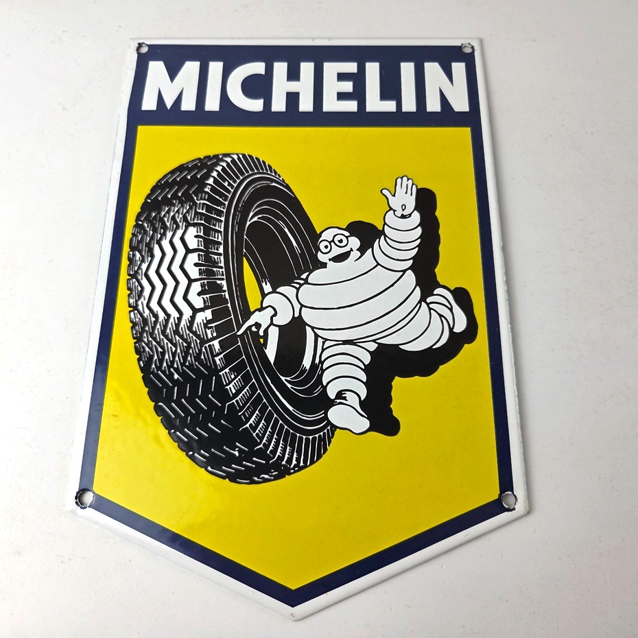 Vintage Michelin Tires Bibendum Sign - Gas Pump Advertising Service Sign - Image 3