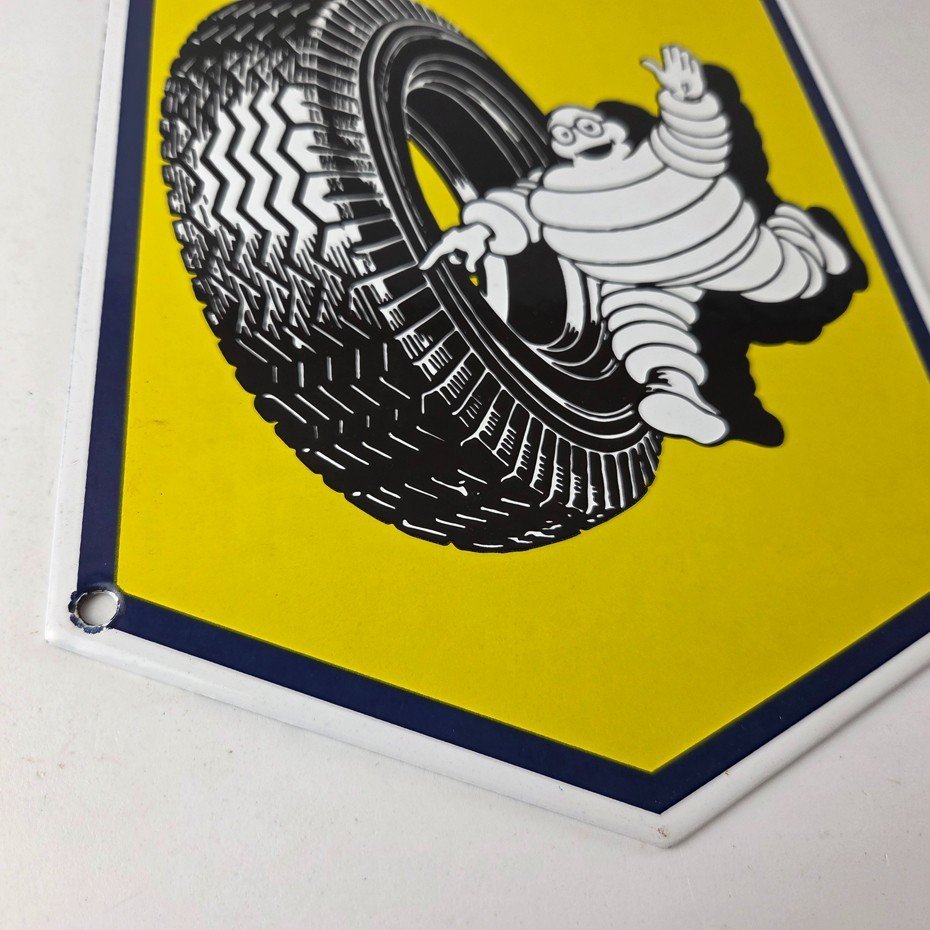 Vintage Michelin Tires Bibendum Sign - Gas Pump Advertising Service Sign - Image 8