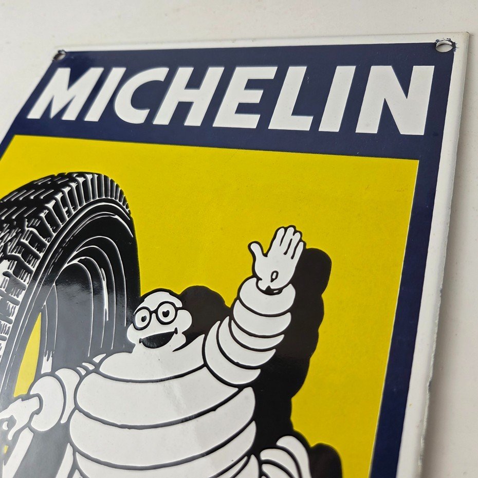 Vintage Michelin Tires Bibendum Sign - Gas Pump Advertising Service Sign - Image 9