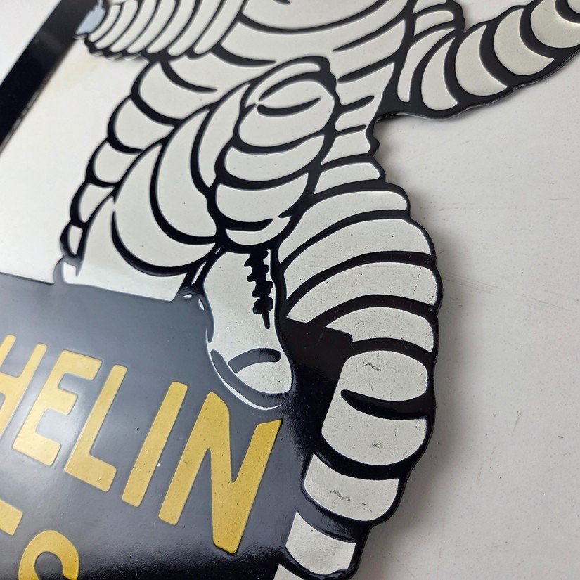 Vintage Michelin Tires Sign - Bibendum Flange Flat Sales Service Dealer Sign - Image 13