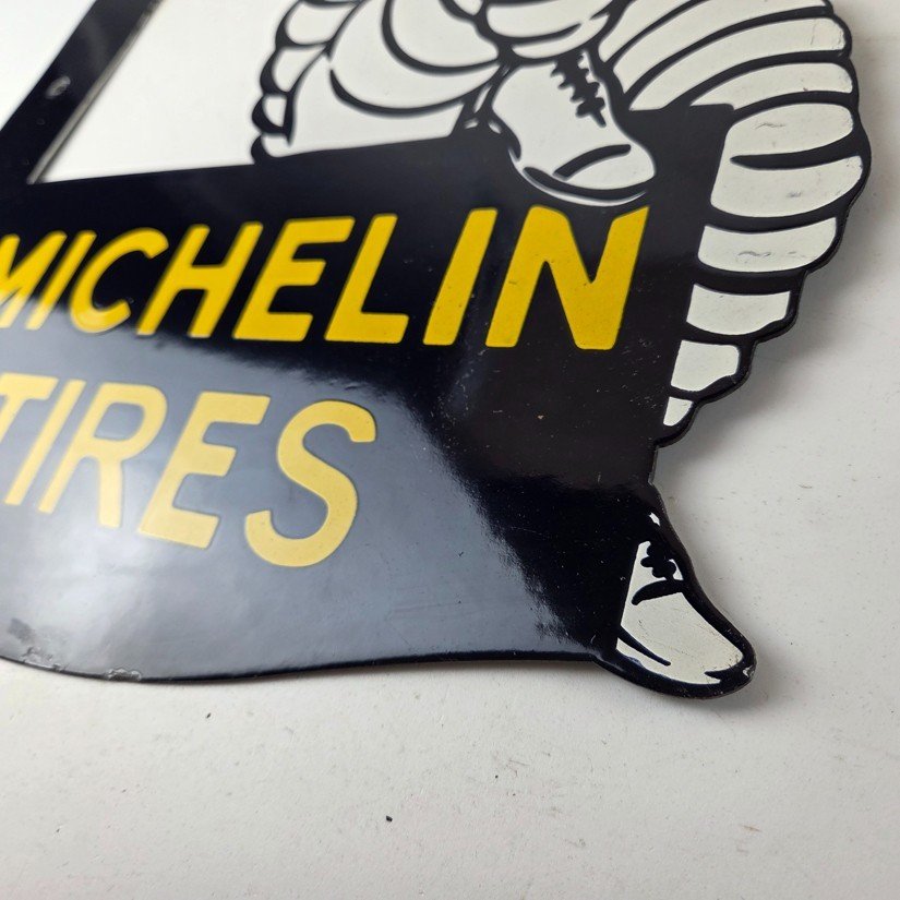 Vintage Michelin Tires Sign - Bibendum Flange Flat Sales Service Dealer Sign - Image 14