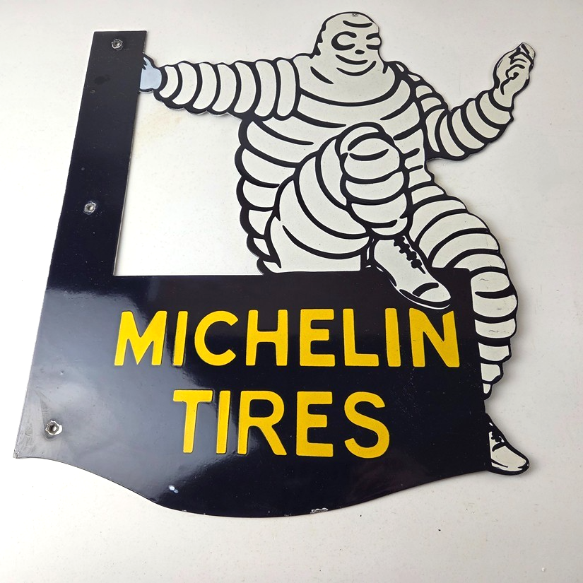 Vintage Michelin Tires Sign - Bibendum Flange Flat Sales Service Dealer Sign - Image 15