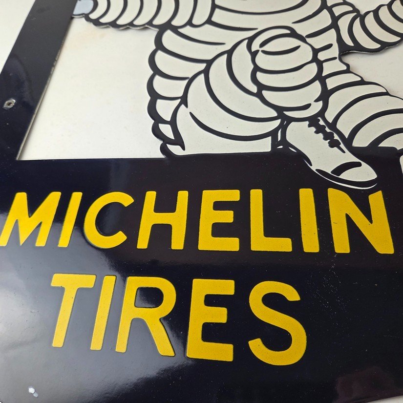Vintage Michelin Tires Sign - Bibendum Flange Flat Sales Service Dealer Sign - Image 4