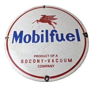 Vintage Mobil Sign - Pegasus Mobilgas Gas Fuel Pump Service Porcelain Sign