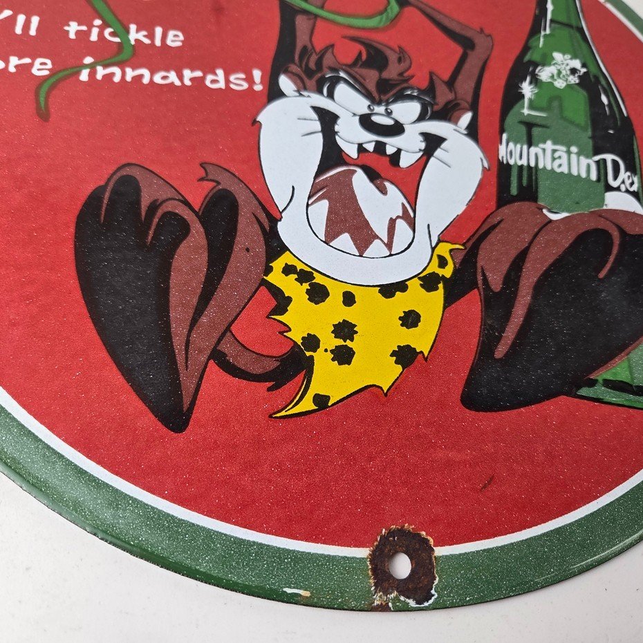 Vintage Mountain Dew Sign - Porcelain Gas Service Station Pump Soda Bottle Sign - Image 11