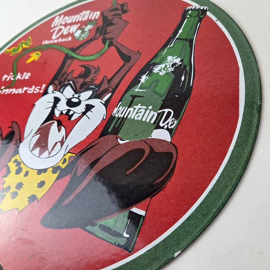 Vintage Mountain Dew Sign - Porcelain Gas Service Station Pump Soda Bottle Sign - Image 13