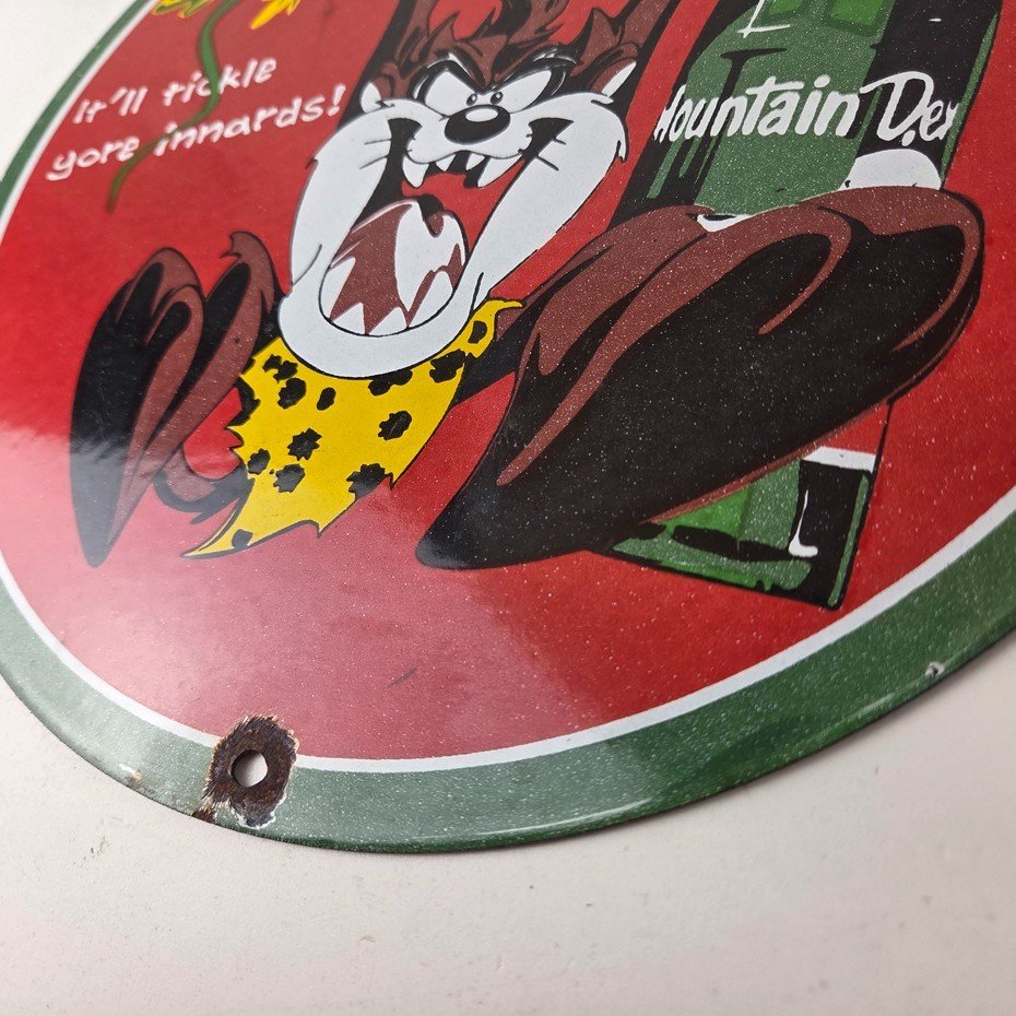 Vintage Mountain Dew Sign - Porcelain Gas Service Station Pump Soda Bottle Sign - Image 14