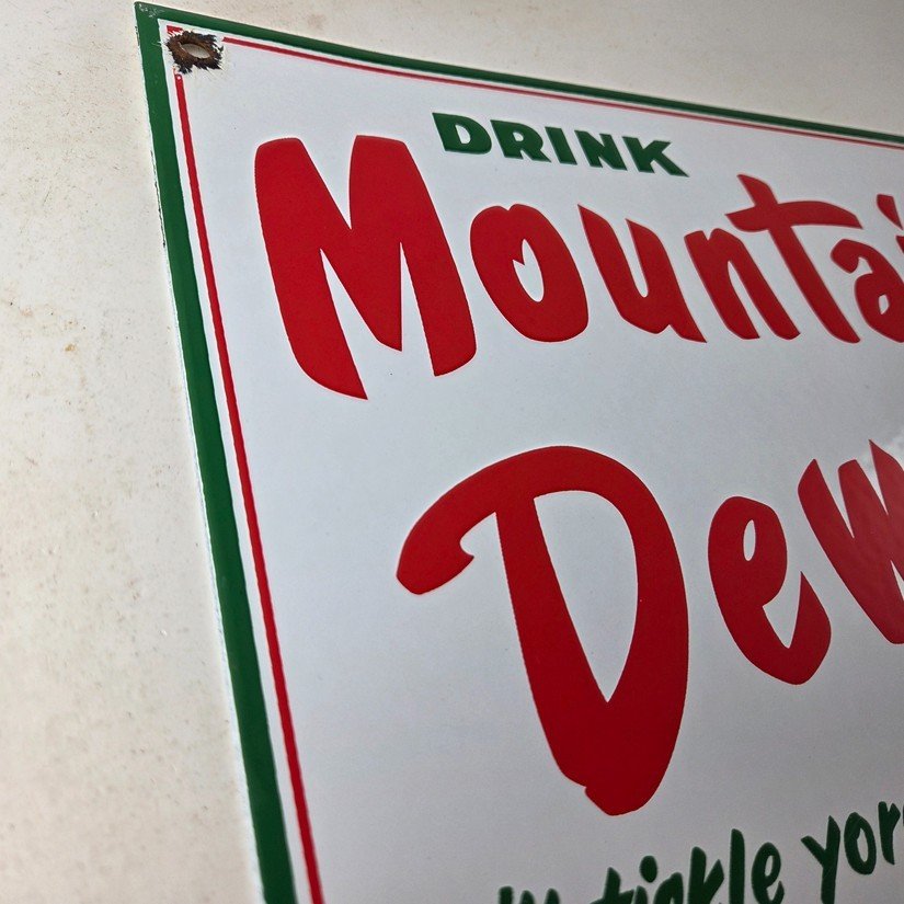 Vintage Mountain Dew Sign - Yahooo Hill Billy Soda Gas Station Porcelain Sign - Image 5