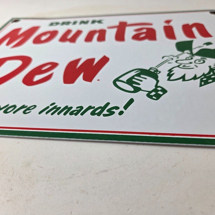 Vintage Mountain Dew Sign - Yahooo Hill Billy Soda Gas Station Porcelain Sign - Image 10