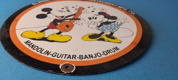 Vintage Music Instrument Sign Drums Guitar Disney Mickey Mouse Gas Pump Sign 305377535964 10