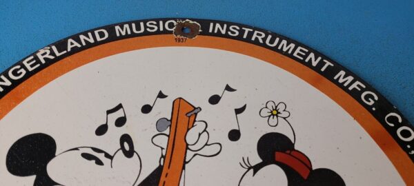 Vintage Music Instrument Sign Drums Guitar Disney Mickey Mouse Gas Pump Sign 305377535964 12