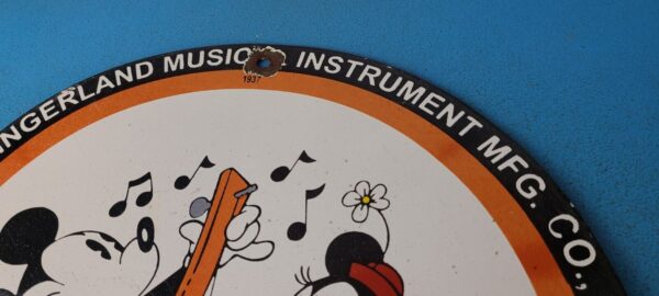 Vintage Music Instrument Sign Drums Guitar Disney Mickey Mouse Gas Pump Sign 305377535964 7
