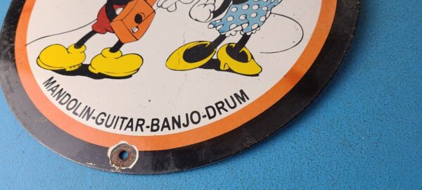 Vintage Music Instrument Sign Drums Guitar Disney Mickey Mouse Gas Pump Sign 305377535964 9