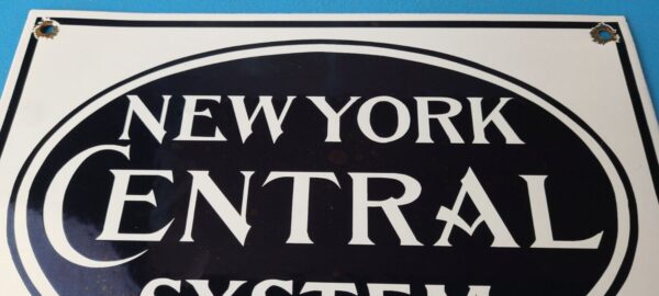 Vintage New York Central System Sign Train Rail Porcelain Ticket Station Sign 305702914104 2