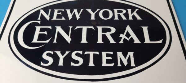 Vintage New York Central System Sign Train Rail Porcelain Ticket Station Sign 305702914104 3