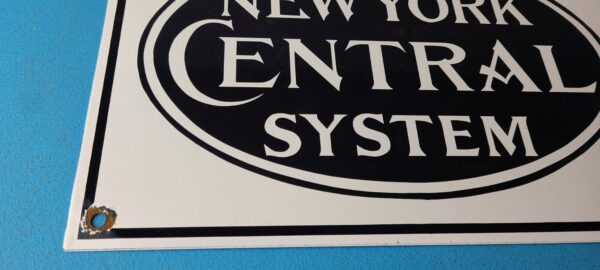 Vintage New York Central System Sign Train Rail Porcelain Ticket Station Sign 305702914104 6