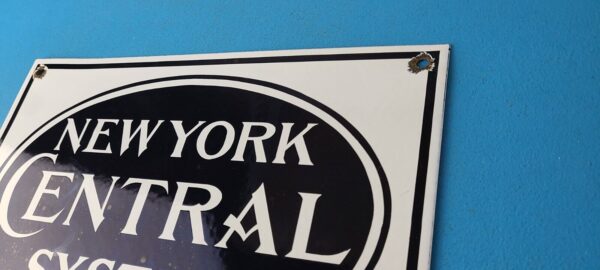 Vintage New York Central System Sign Train Rail Porcelain Ticket Station Sign 305702914104 7