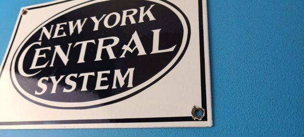 Vintage New York Central System Sign Train Rail Porcelain Ticket Station Sign 305702914104 9