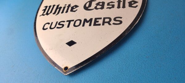 Vintage No Parking Sign White Castle Fast Food Gas Pump Shield Porcelain Sign 305751828864 9