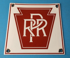 Vintage Pennsylvania Railroad Sign Lionel Railway Porcelain Gas Pump Sign 305872356754