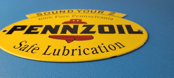 Vintage Pennzoil Sign Safe Lubrication Gas Service Station Pump Porcelain Sign 305751564644 10