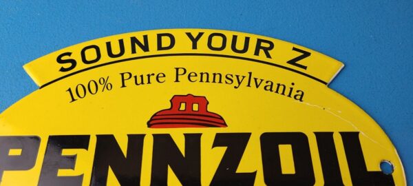 Vintage Pennzoil Sign Safe Lubrication Gas Service Station Pump Porcelain Sign 305751564644 12