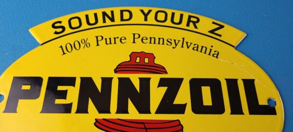 Vintage Pennzoil Sign Safe Lubrication Gas Service Station Pump Porcelain Sign 305751564644 2