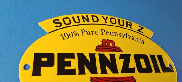 Vintage Pennzoil Sign Safe Lubrication Gas Service Station Pump Porcelain Sign 305751564644 4