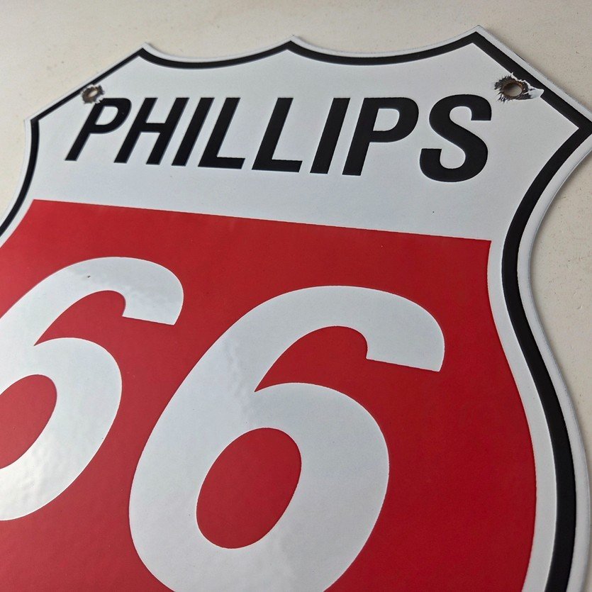 Vintage Porcelain Sign - Phillips 66 Gas Pump Service Station Sign - Image 12